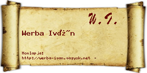 Werba Iván névjegykártya